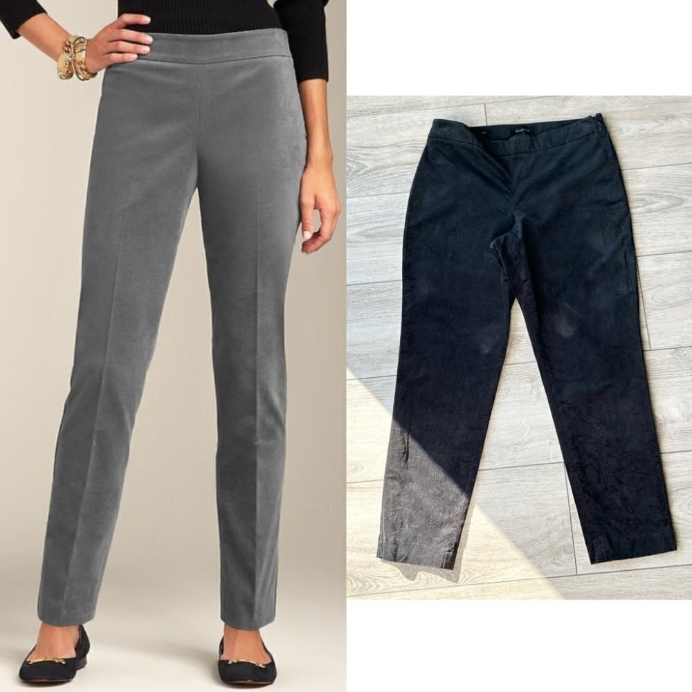 Talbots Black  Curvy Slim Fit Velveteen Pants
